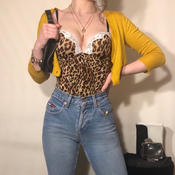 SOLD | leopard print bustier/corset top w boning - Picture 5 of 8